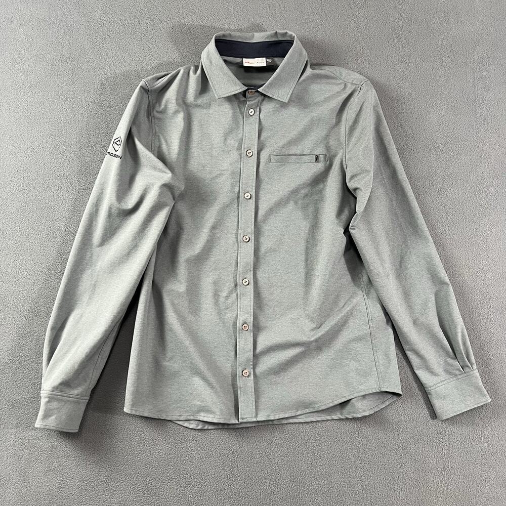 KJUS Shirt Men's 50 Medium Gray Long Sleeve Button Up Performance Golf